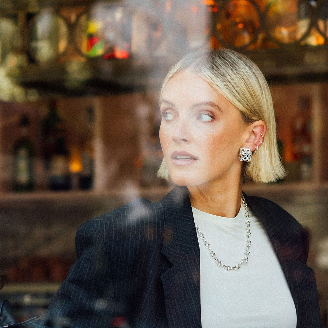 Daisy Polly Lock Chain Necklace: Chunky Silver Plated Statement Jewellery for Layering - MococoDaisy LondonSPN10_SLVNecklace