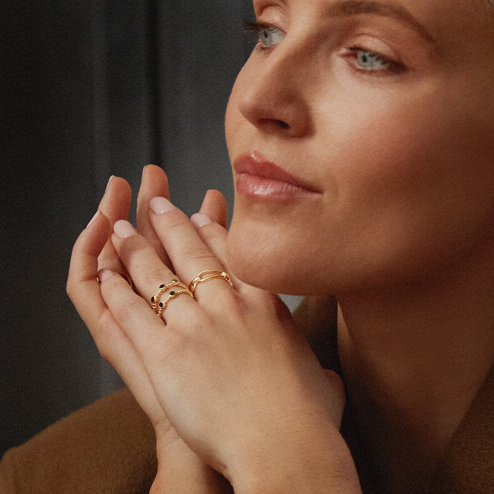 Daisy Polly Sayer Black Onyx Bobble Ring - MococoDaisy LondonSPR07_SLV_XS5056104132920Rings