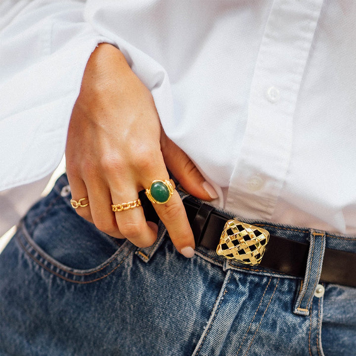 Daisy Polly Sayer Chunky Gemstone Ring - MococoDaisy LondonSPR11_SLV_XS5056104134351Rings
