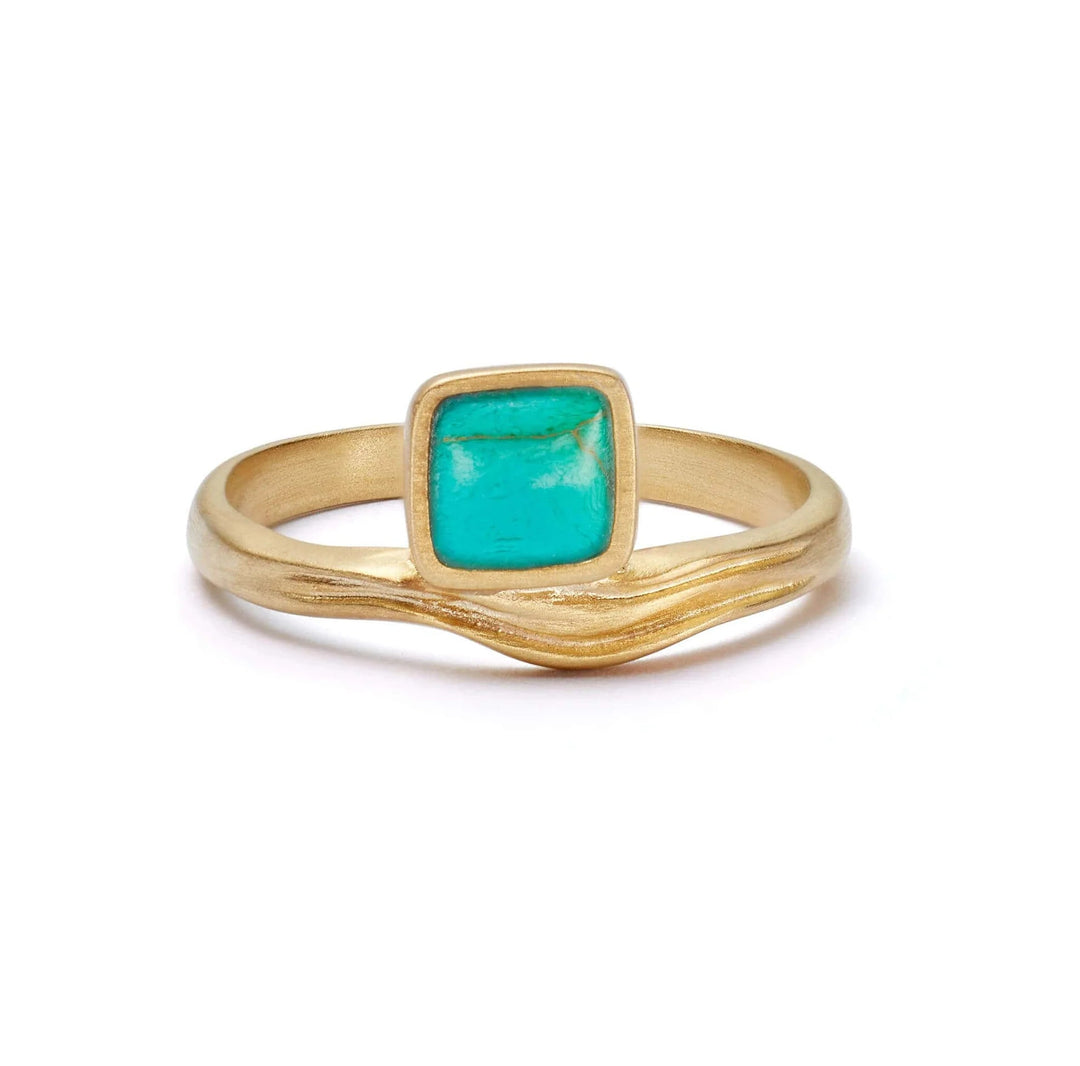 Daisy Turquoise Wave Ring - MococoDaisy LondonSSR06_GPRings