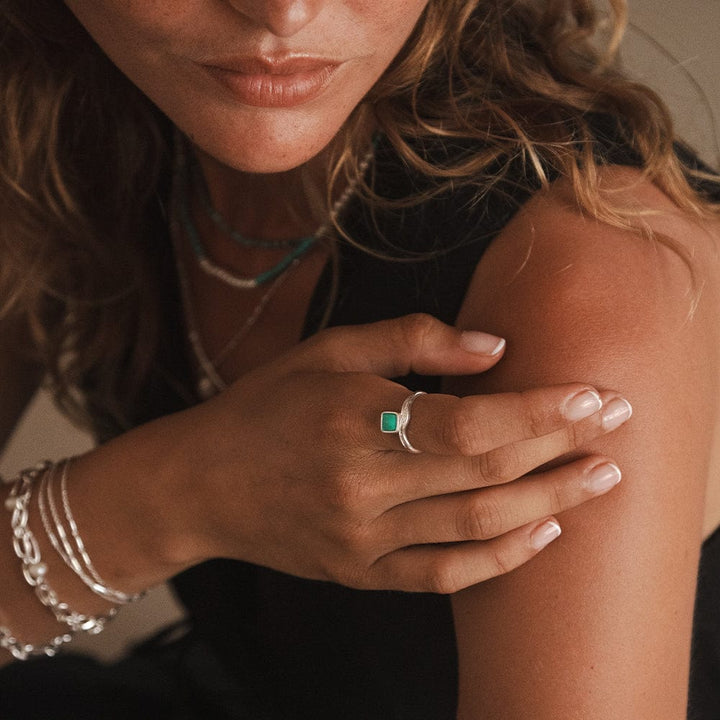 Daisy Turquoise Wave Ring - MococoDaisy LondonSSR06_SLVRings