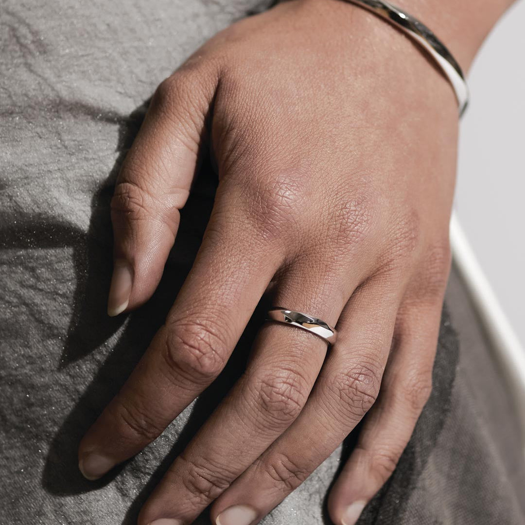 Kit Heath Glint Geo Band Ring Sterling Silver