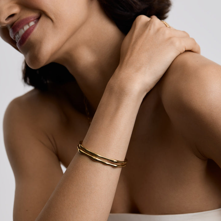 D.Louise Gold Adjustable Bamboo Bangle - MococoD.LouiseSKB-12-01Bracelets