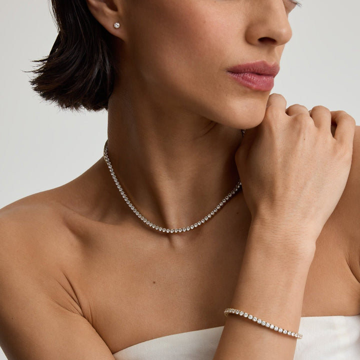 D.Louise Gold Cubic Zirconia Luxe Tennis Necklace - MococoD.LouiseSKN-36Necklaces