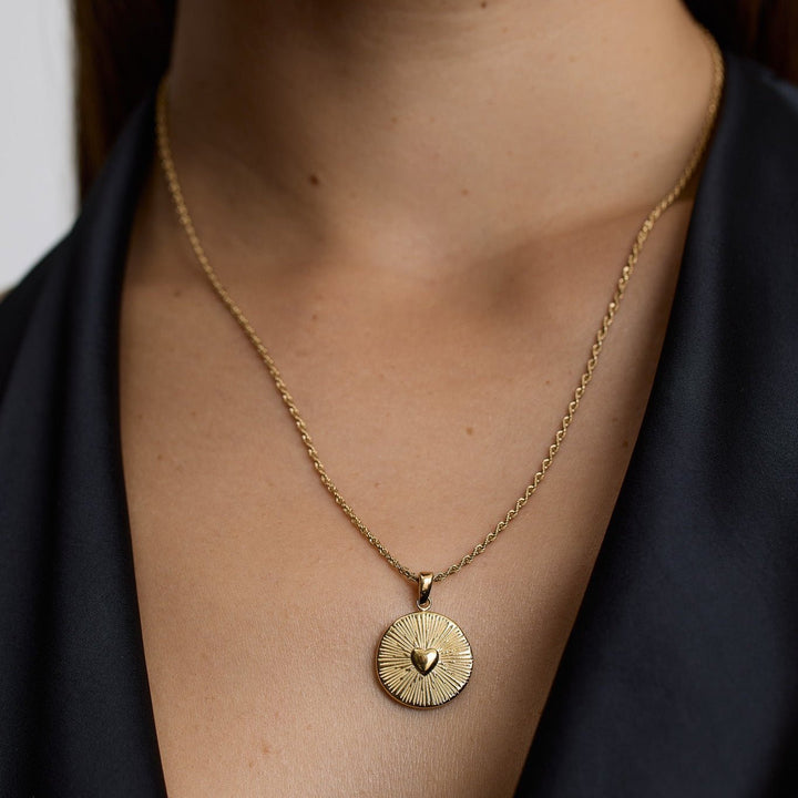 D.Louise Gold Heart Talisman Pendant Necklace - MococoD.LouiseSKN-66Necklaces