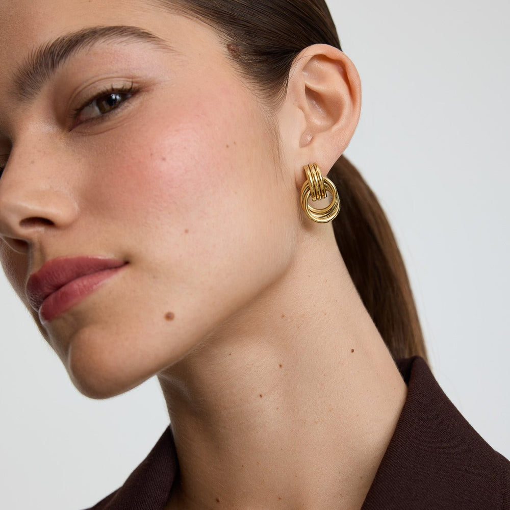 D.Louise Gold Knot Statement Studs - MococoD.LouiseNAE-145061094521654Earrings