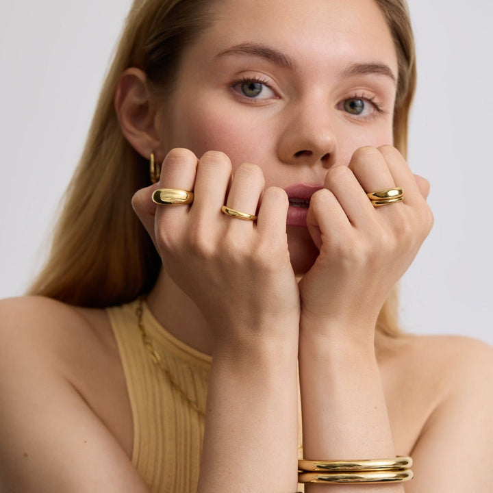 D.Louise Gold Minimalist Dome Ring - MococoD.LouiseYBR-005-0055061094520824Rings