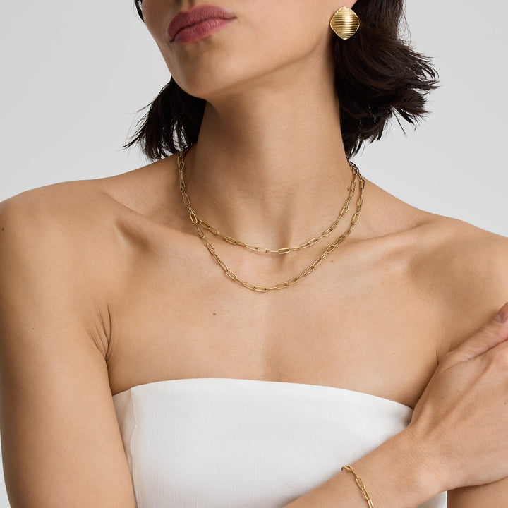 D.Louise Gold Modern Paperclip Chain Necklace - MococoD.LouiseGN-010Necklaces