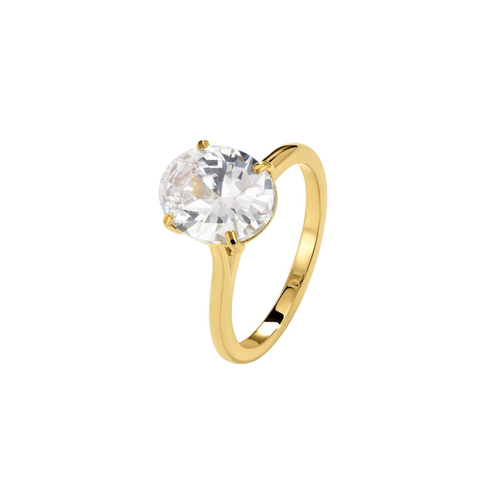 D.Louise Gold Oval 3ct Diamond-Inspired Engagement Ring - MococoD.LouiseYBR-011-05Rings