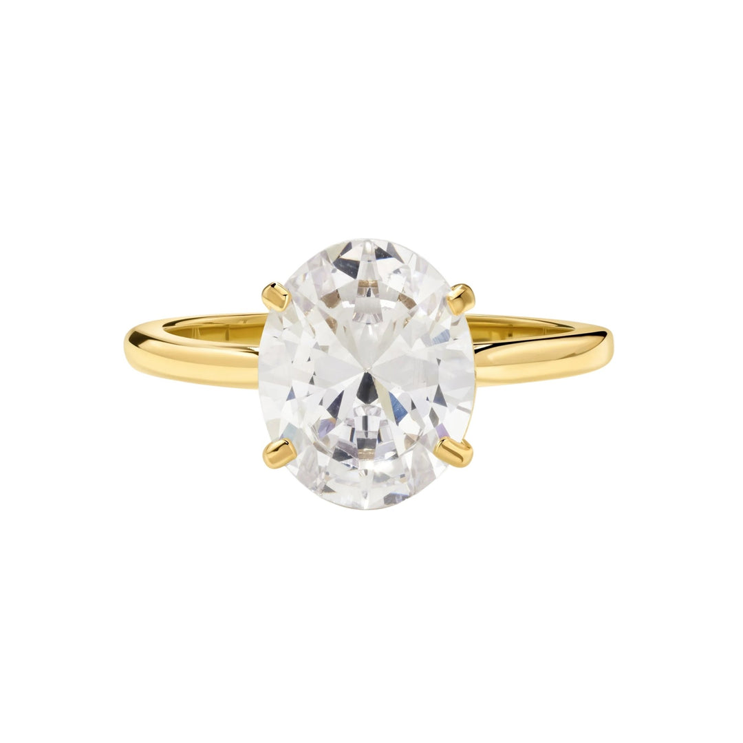 D.Louise Gold Oval 3ct Diamond-Inspired Engagement Ring - MococoD.LouiseYBR-011-05Rings