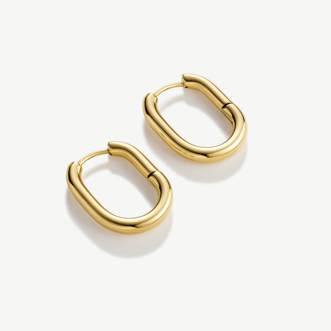 D.Louise Gold Oval Hoop Earrings - MococoD.LouiseGE-015Earrings