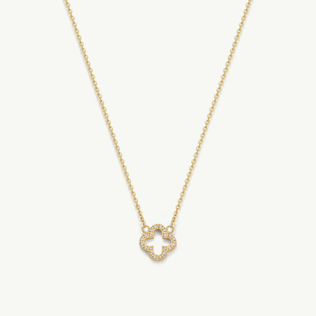 D.Louise Gold Pavé Clover Pendant Necklace - MococoD.LouiseSKN-375060915008893Necklaces
