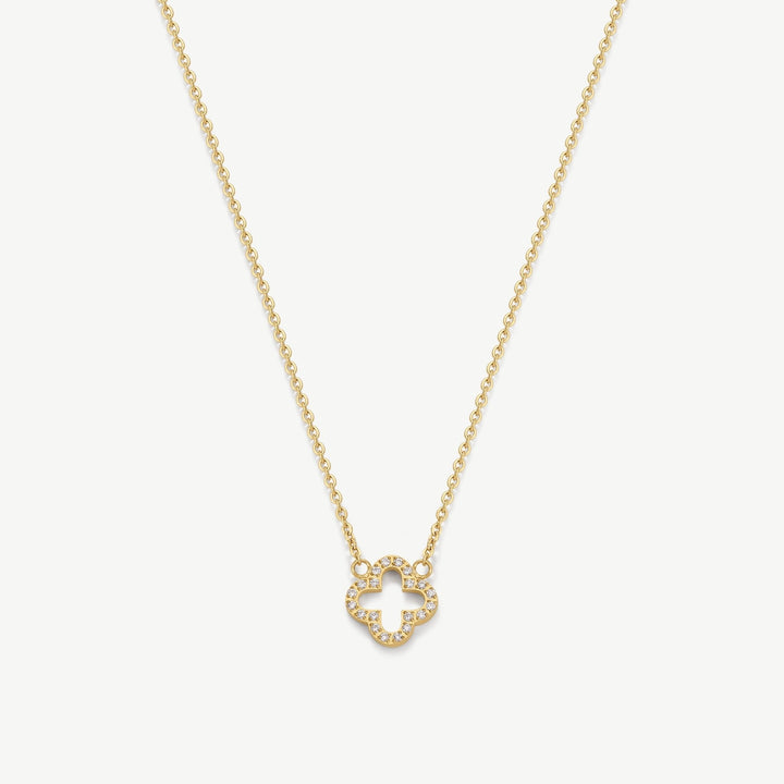 D.Louise Gold Pavé Clover Pendant Necklace - MococoD.LouiseSKN-375060915008893Necklaces
