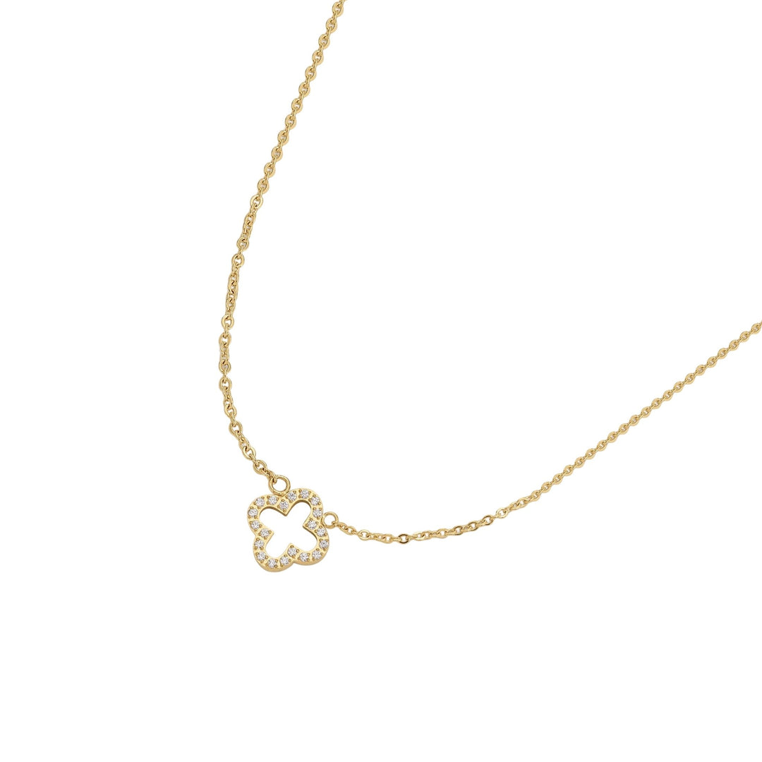 D.Louise Gold Pavé Clover Pendant Necklace - MococoD.LouiseSKN-375060915008893Necklaces