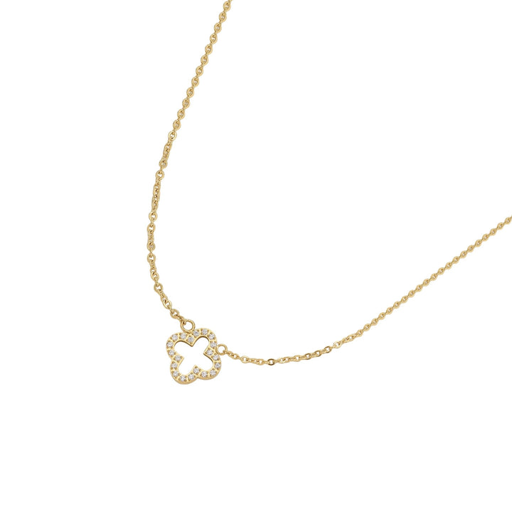 D.Louise Gold Pavé Clover Pendant Necklace - MococoD.LouiseSKN-375060915008893Necklaces