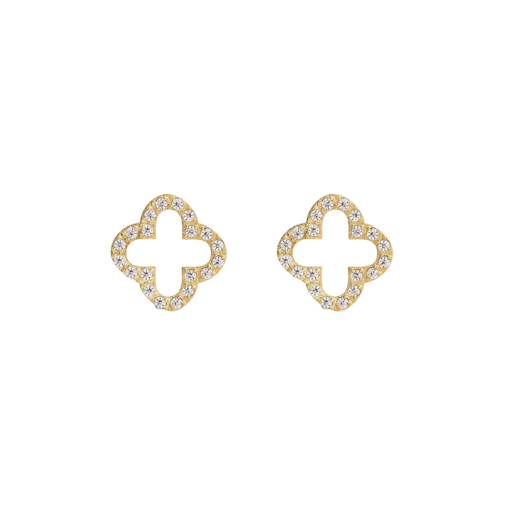 D.Louise Gold Pavè Clover Stud Earrings - MococoD.LouiseSKE-043Earrings