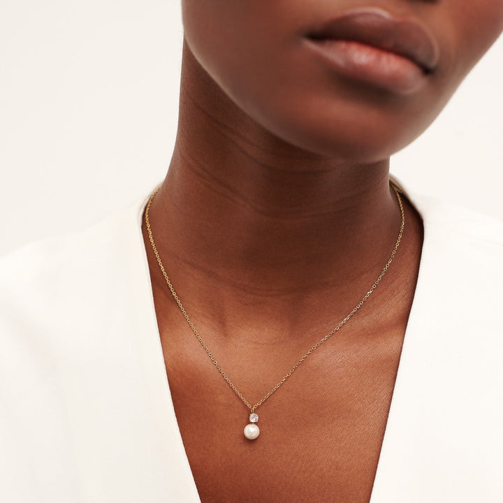 D.Louise Gold Pearl Drop Necklace - MococoD.LouiseYBN-105060915009487Necklaces