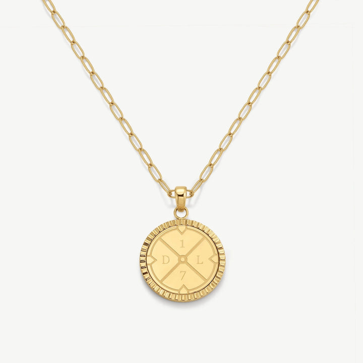 D.Louise Gold Sparkle Compass Engravable Necklace - MococoD.LouiseNAN-035061094521425Necklaces