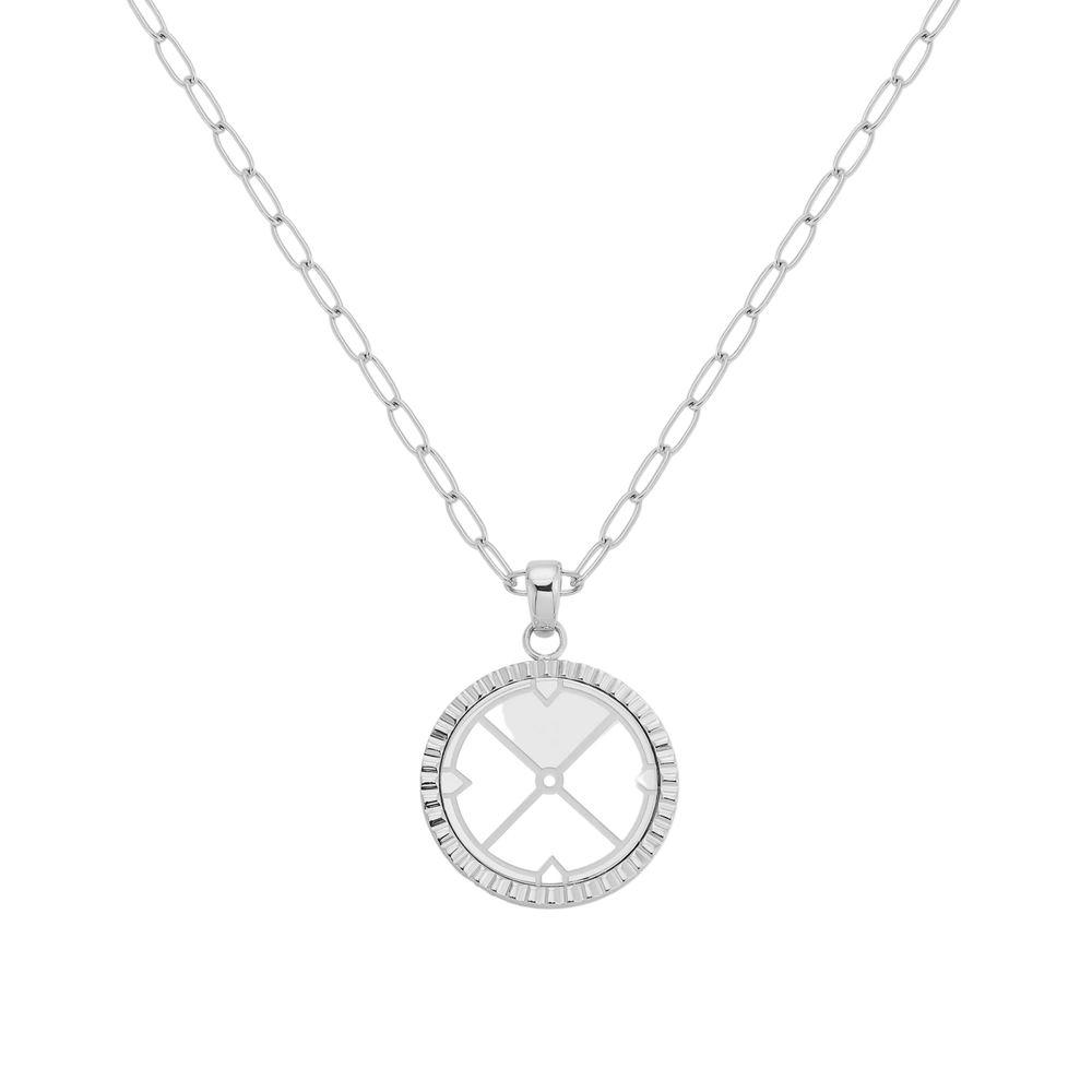 D.Louise Silver Engravable Compass Necklace - MococoD.LouiseSKN-535060915008114Necklaces