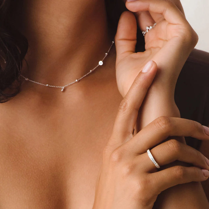 Astley Clarke Celestial Station Necklace - White Sapphire & Gold Vermeil/Sterling Silver
