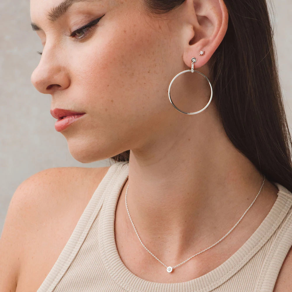 Astley Clarke Polaris Star Stud Earrings - White Sapphire & Sterling Silver/Gold Vermeil