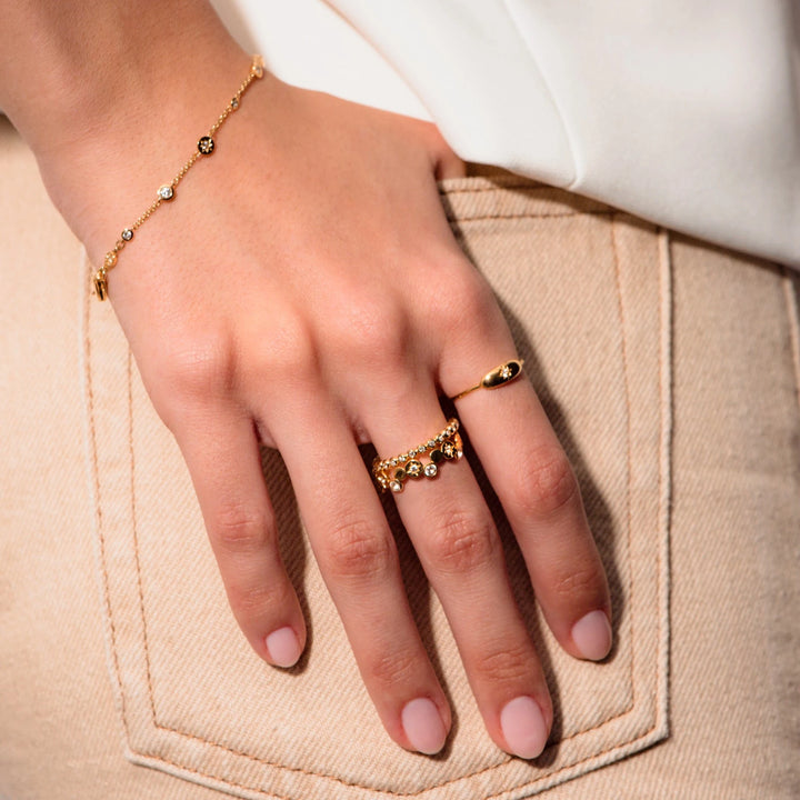 Astley Clarke Gold Vermeil Station Bracelet - White Sapphires Shimmering Like Stars