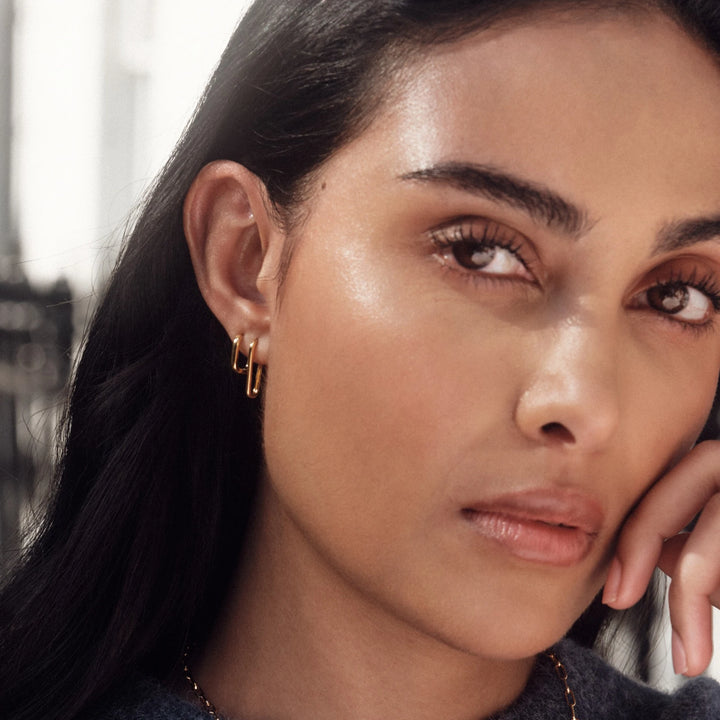 Astley Clarke Gold Vermeil Celestial Small Oblong Huggie Earrings