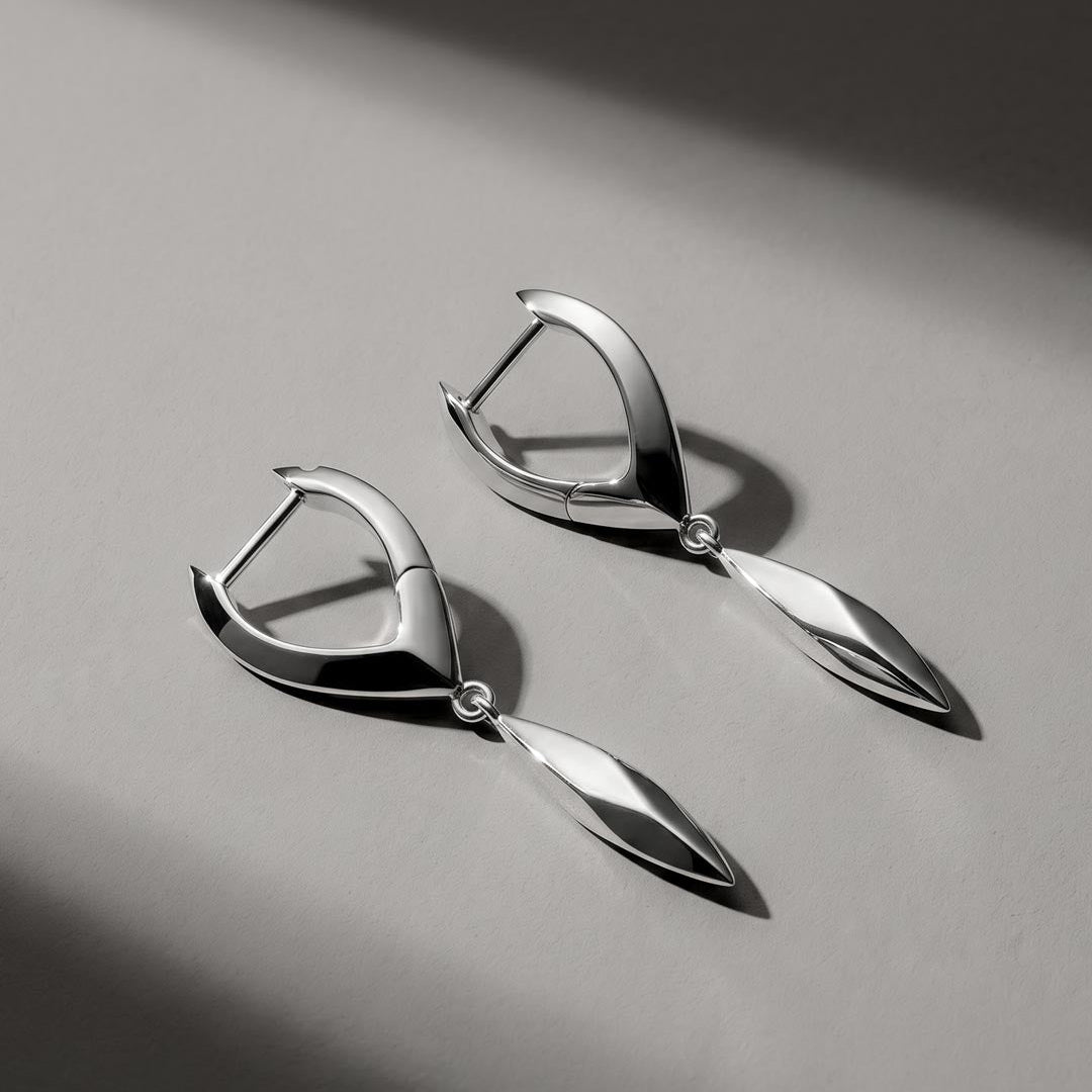 Kit Heath Glint Tapered Hoop Earrings Sterling Silver