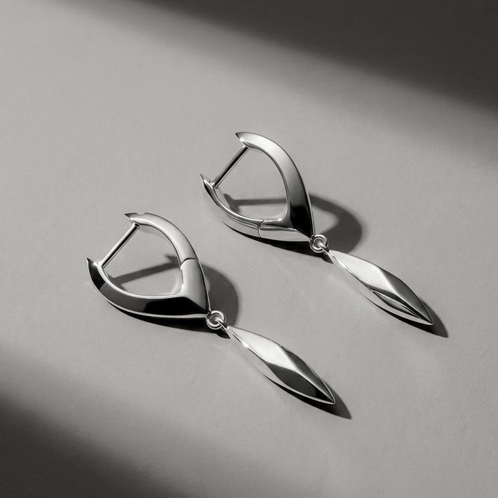Kit Heath Glint Tapered Hoop Earrings Sterling Silver