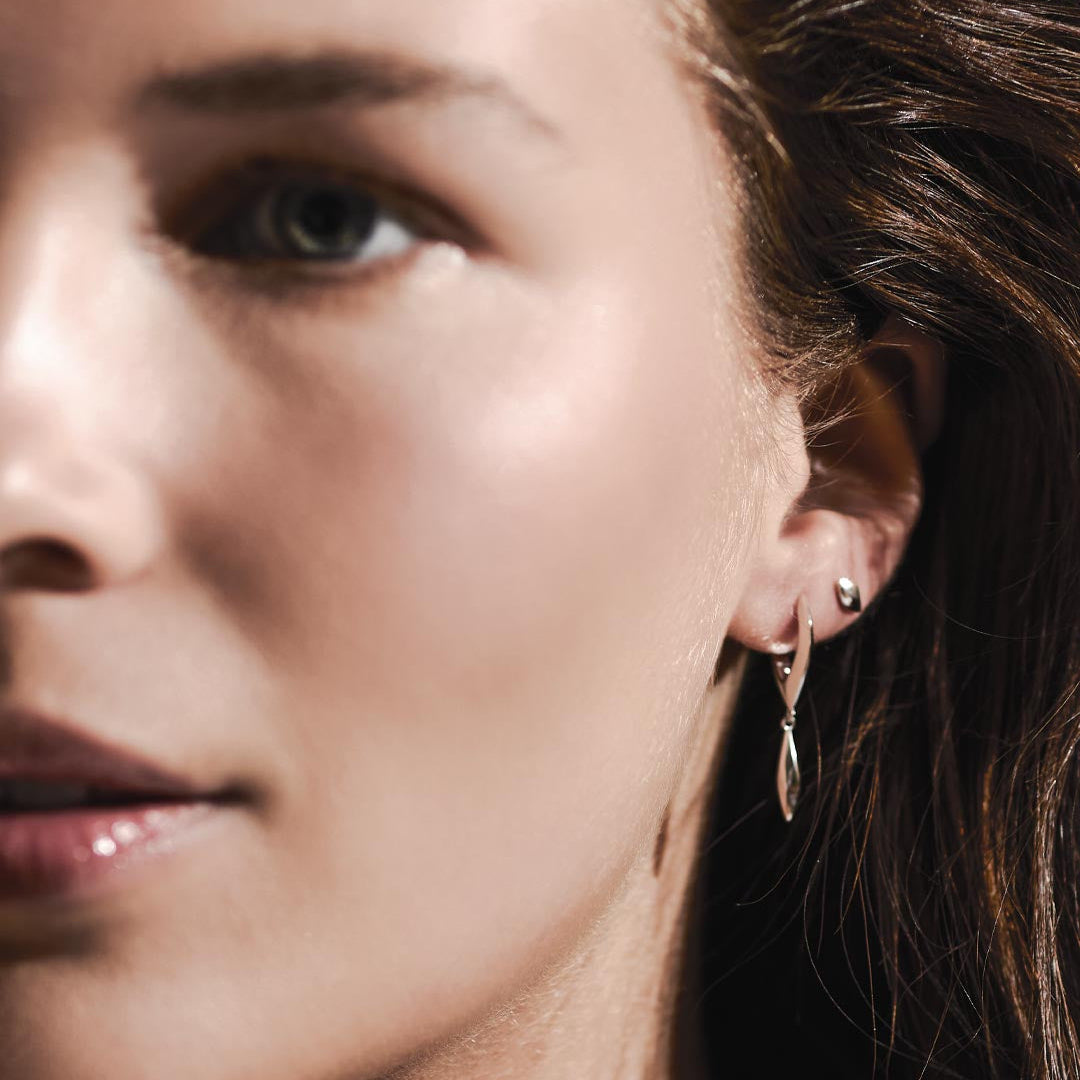 Kit Heath Glint Tapered Hoop Earrings Sterling Silver