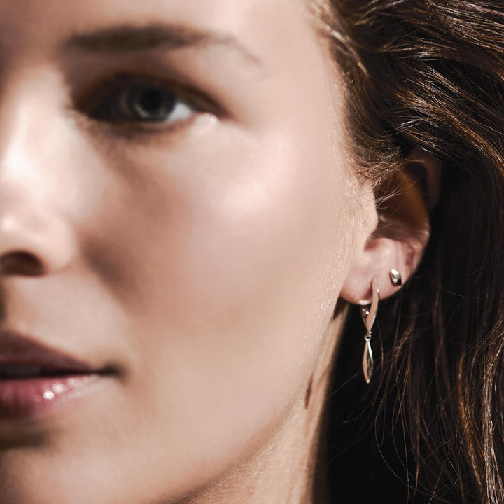 Kit Heath Glint Tapered Hoop Earrings Sterling Silver