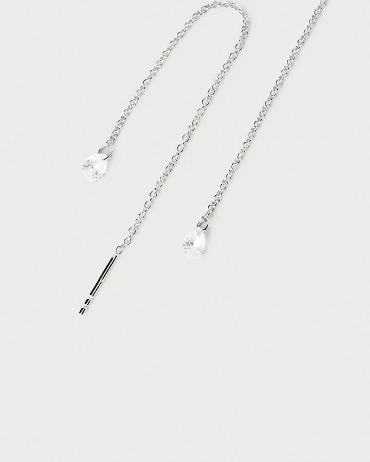 Elegant Silver Waterfall Drop Earrings - MococoPDPAOLAAR02-876-UEarrings