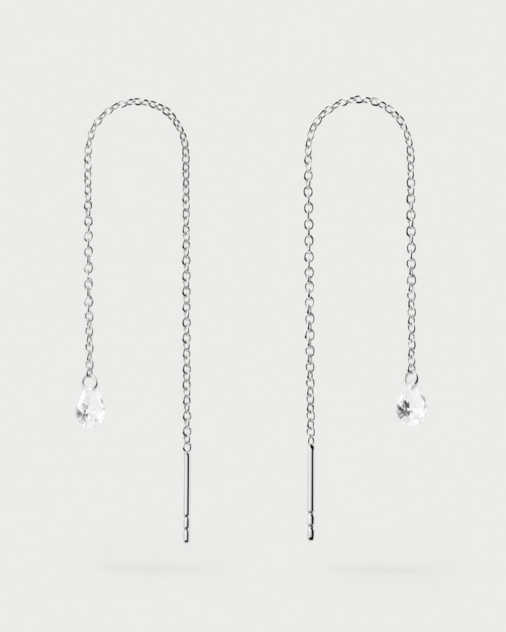 Elegant Silver Waterfall Drop Earrings - MococoPDPAOLAAR02-876-UEarrings