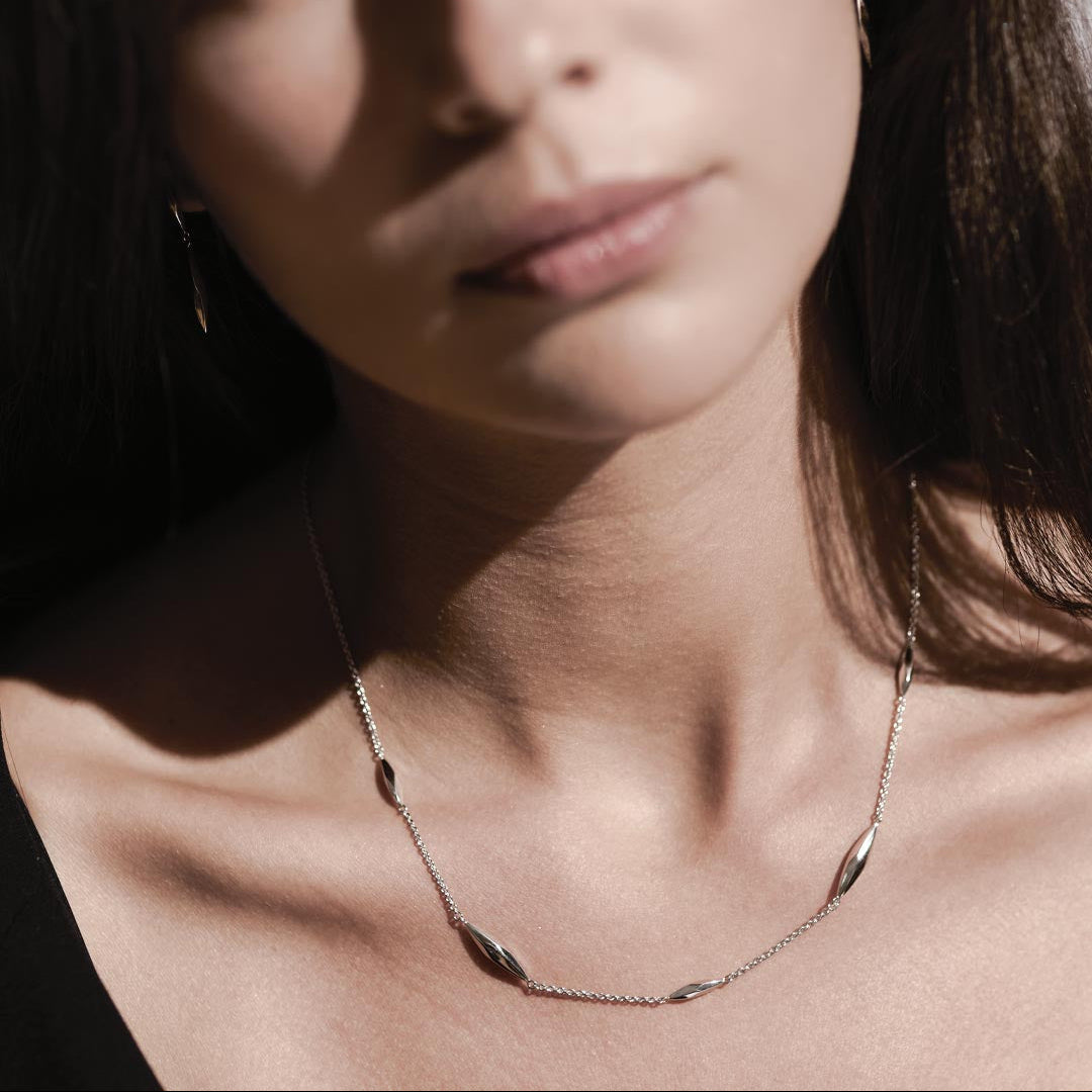 Kit Heath Glint Station Necklace Sterling Silver 45.7 cm