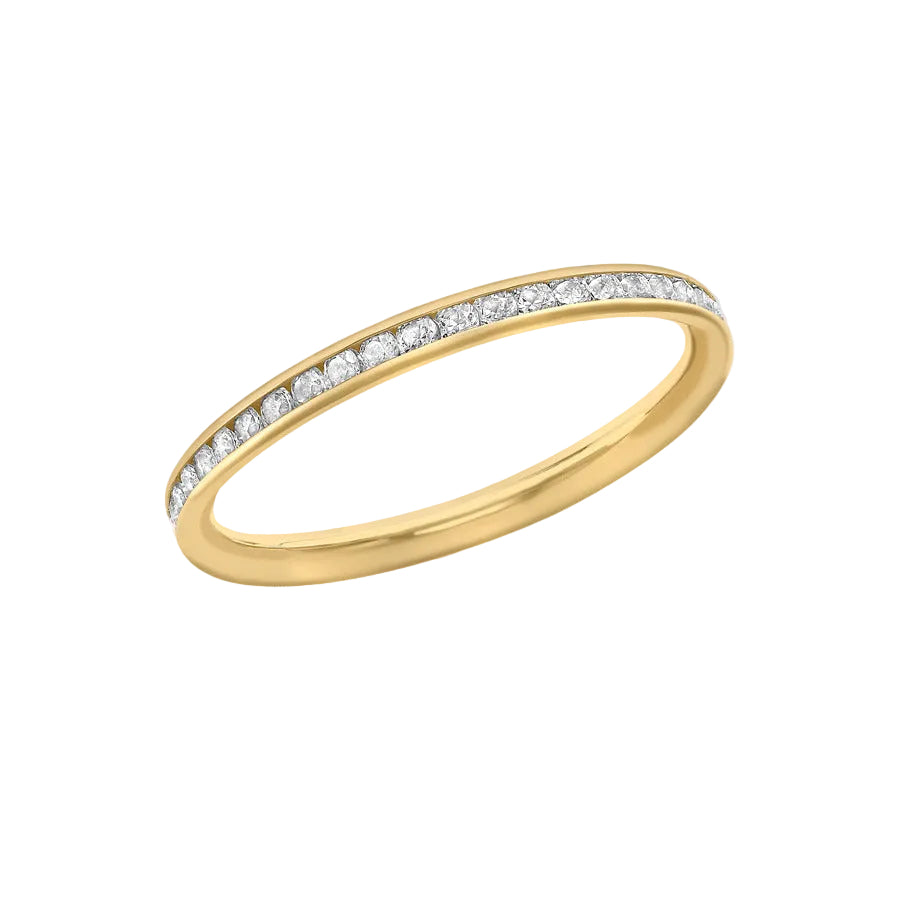 IBB London 9ct Yellow Gold Eternity Ring 2mm Band 42 CZs