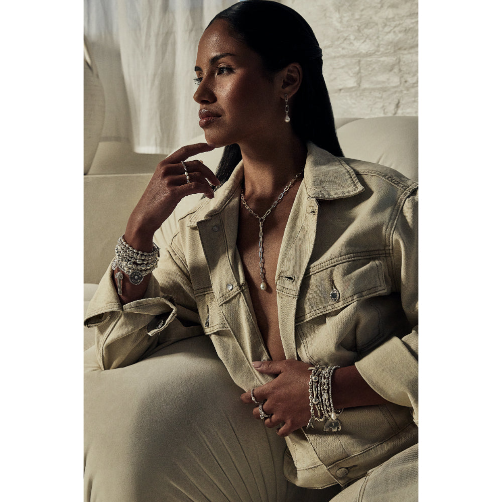 ChloBo Silver Feature Pearl Bracelet