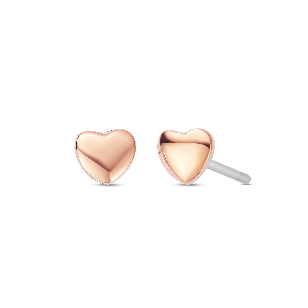 Forever Yours Sterling Silver & 9ct Rose Gold Love Heart Stud Earrings - MococoClogau3SFYO9965051537003670Earrings