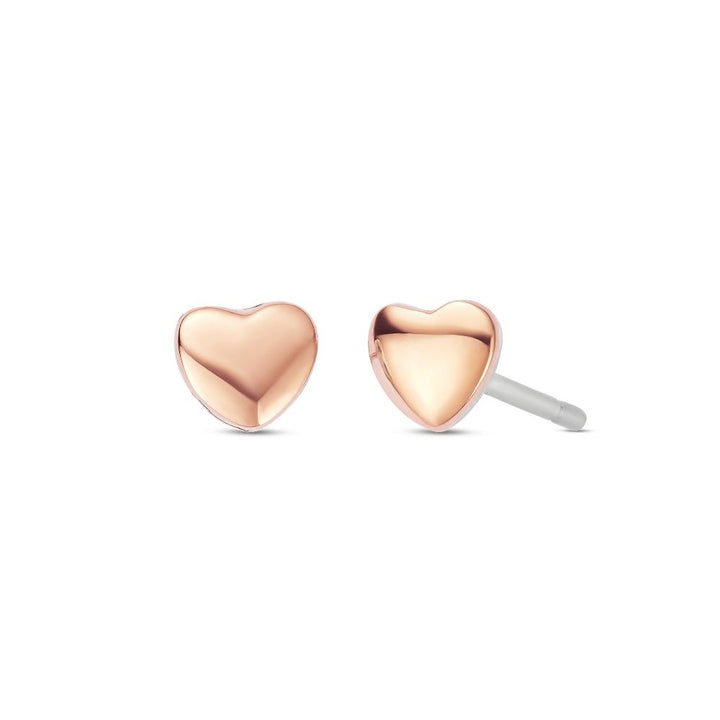 Forever Yours Sterling Silver &amp; 9ct Rose Gold Love Heart Stud Earrings - MococoClogau3SFYO9965051537003670Earrings