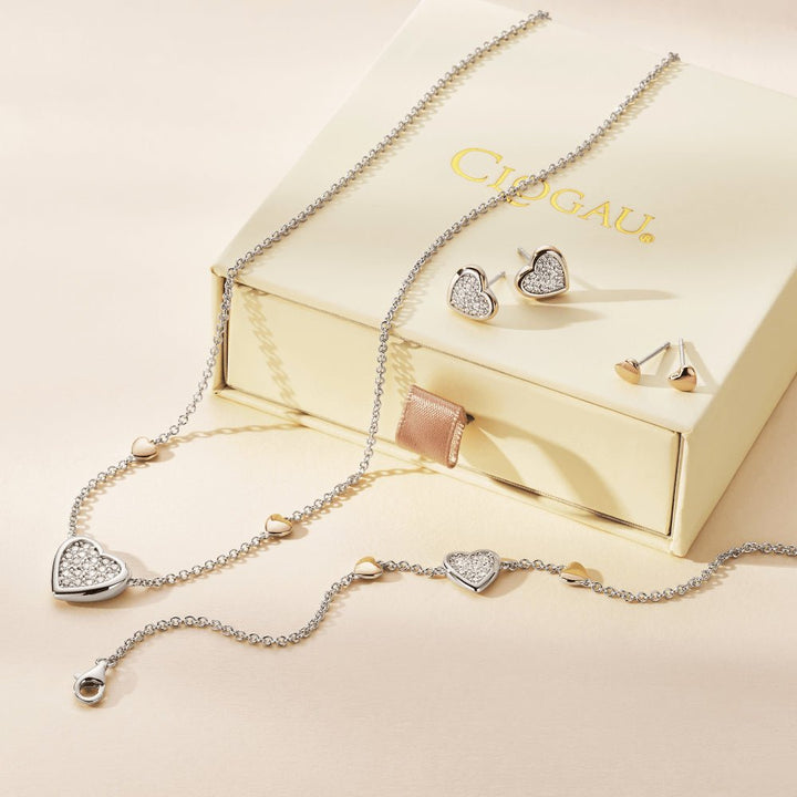 Forever Yours Sterling Silver Love Heart Earrings with Swarovski® Zirconia - MococoClogau3SFYO9955051537003687Earrings
