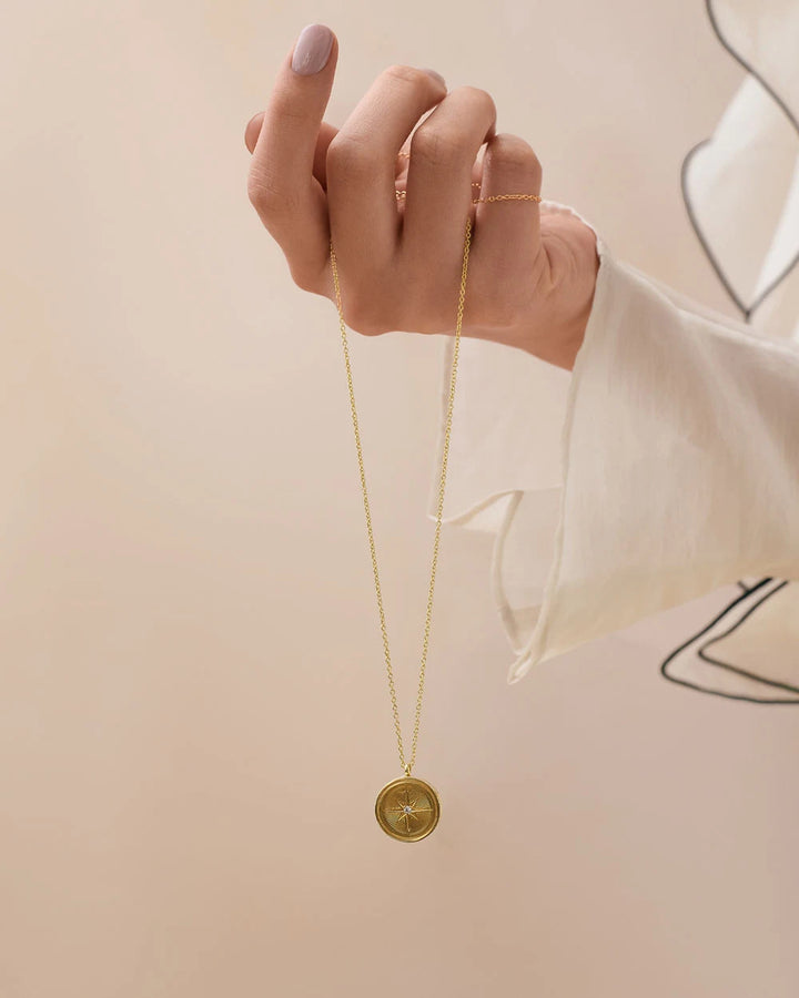 Astley Clarke Gold Vermeil Celestial Compass Locket Necklace