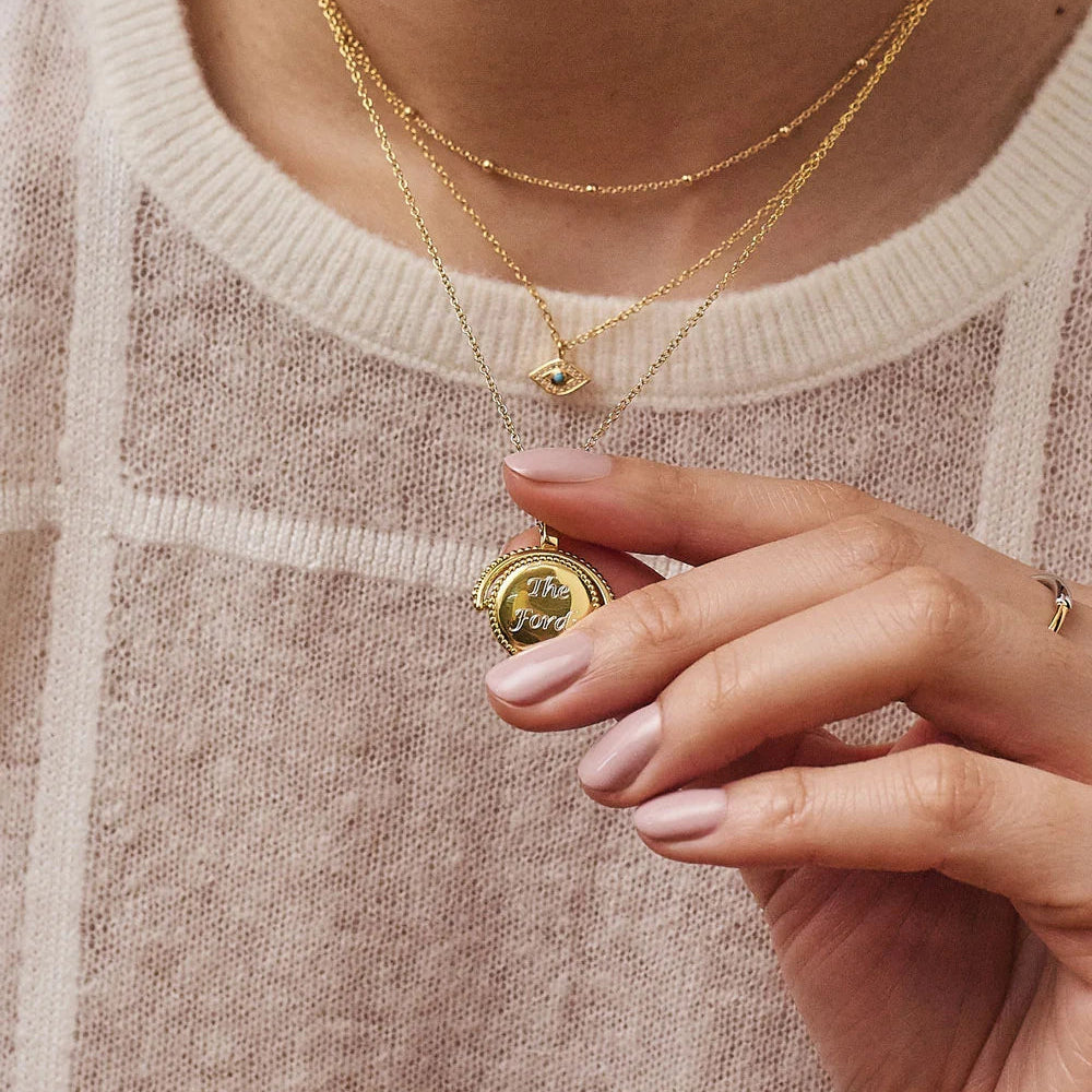 Astley Clarke Gold Spinner Locket Necklace