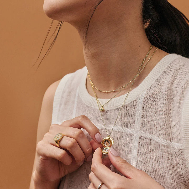 Astley Clarke Gold Spinner Locket Necklace