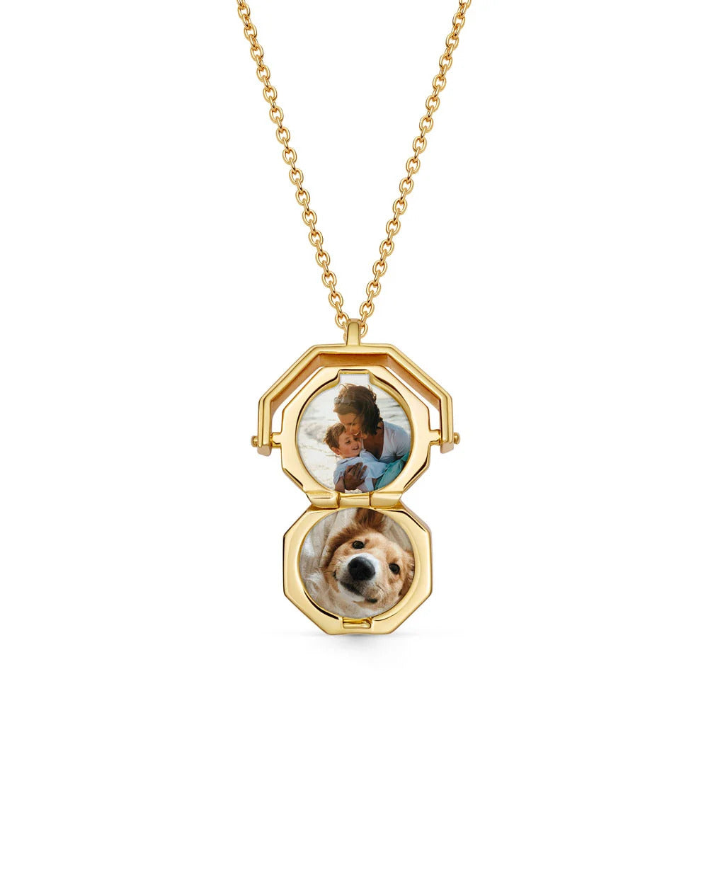 Astley Clarke Gold Celestial Sunrise Spinner Locket Necklace