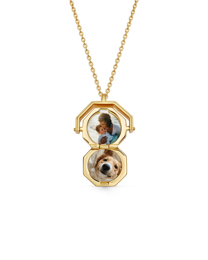 Astley Clarke Gold Celestial Sunrise Spinner Locket Necklace