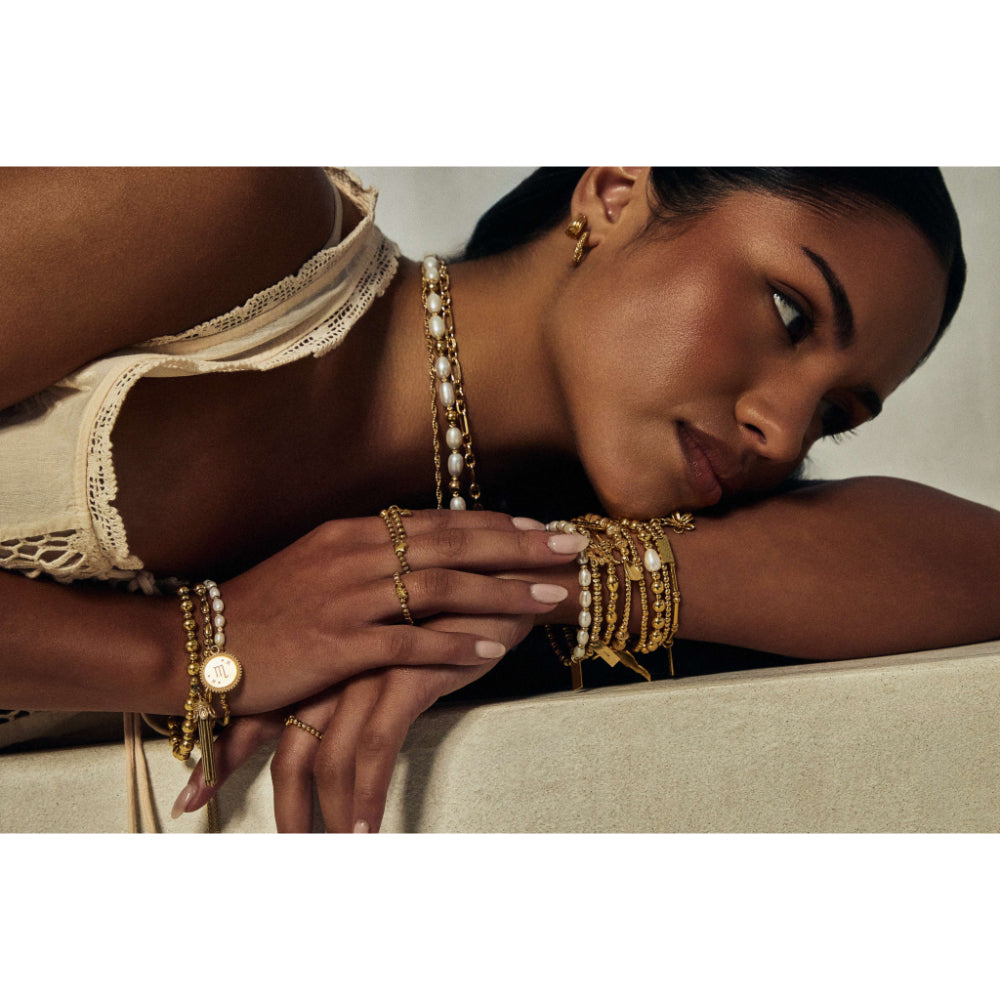 ChloBo Gold Feature Pearl Bracelet