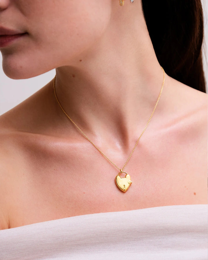 Astley Clarke Gold Vermeil Padlock Heart Locket Necklace