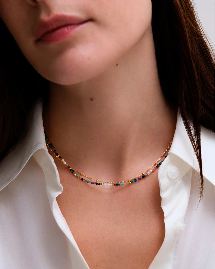 Astley Clarke Multi-Gemstone Biography Necklace - Gold Vermeil & 18 Hand-Cut Stones