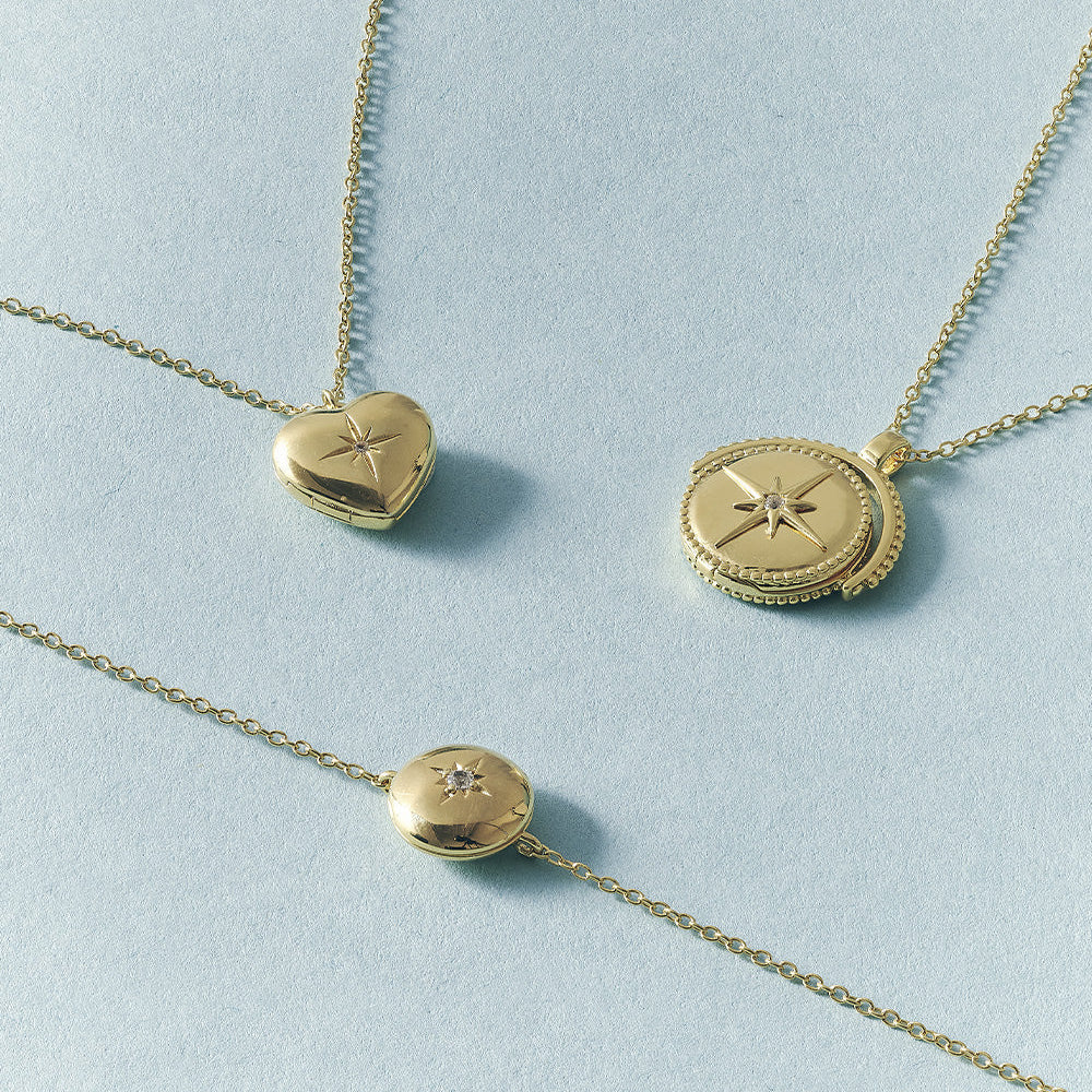 Astley Clarke Gold Spinner Locket Necklace