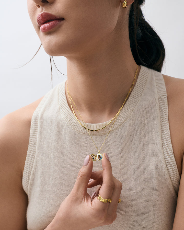 Astley Clarke Mini Star Locket Necklace - Personalized Sterling Silver or Gold Vermeil