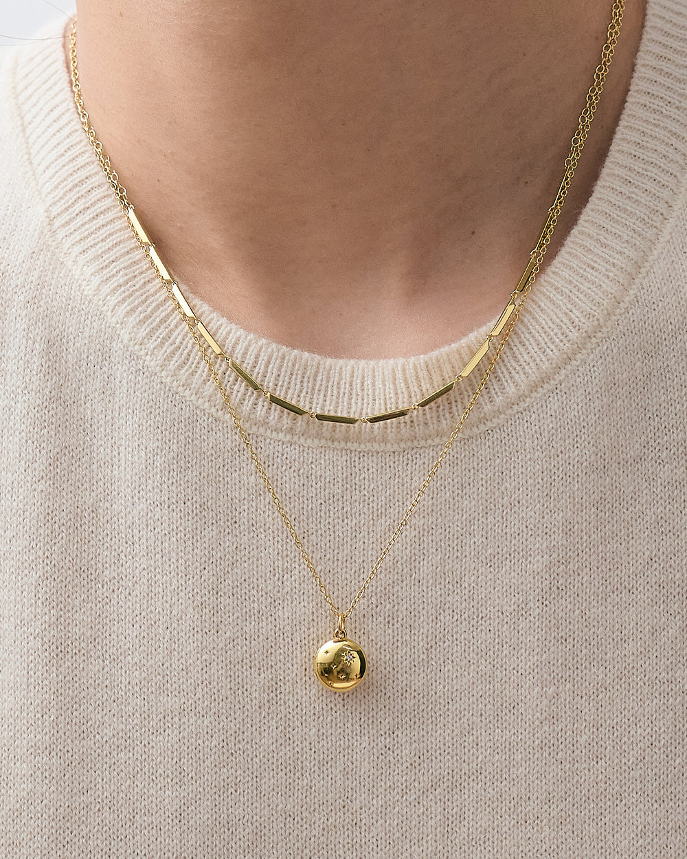 Astley Clarke Mini Star Locket Necklace - Personalized Sterling Silver or Gold Vermeil